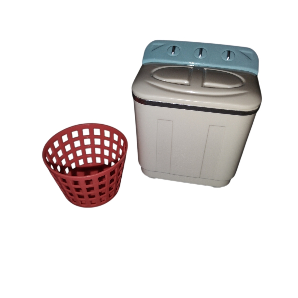 Compact White Mini Washing Machine with Red Basket - Picture 4 of 4